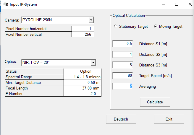 德國DIAS紅外掃描熱像儀PYROLINE視場角FOV計算